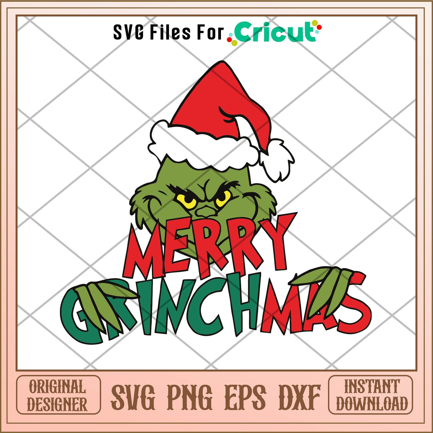 Retro Merry Grinchmas Santa Vibe SVG grinch hands clipart​ svg