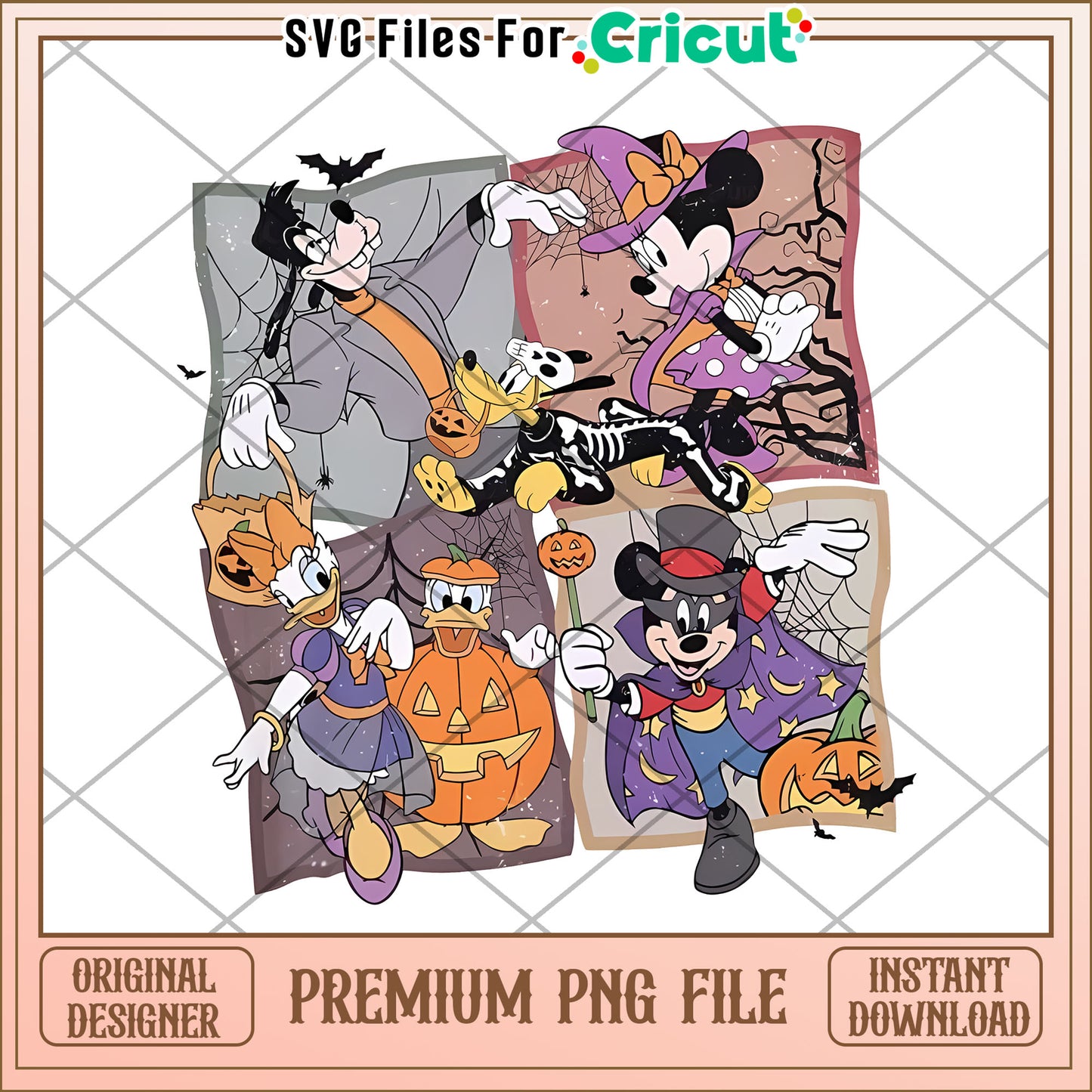 Retro Mickey and Friends Halloween png, hallow​​ png, halloween wallpaper​ png