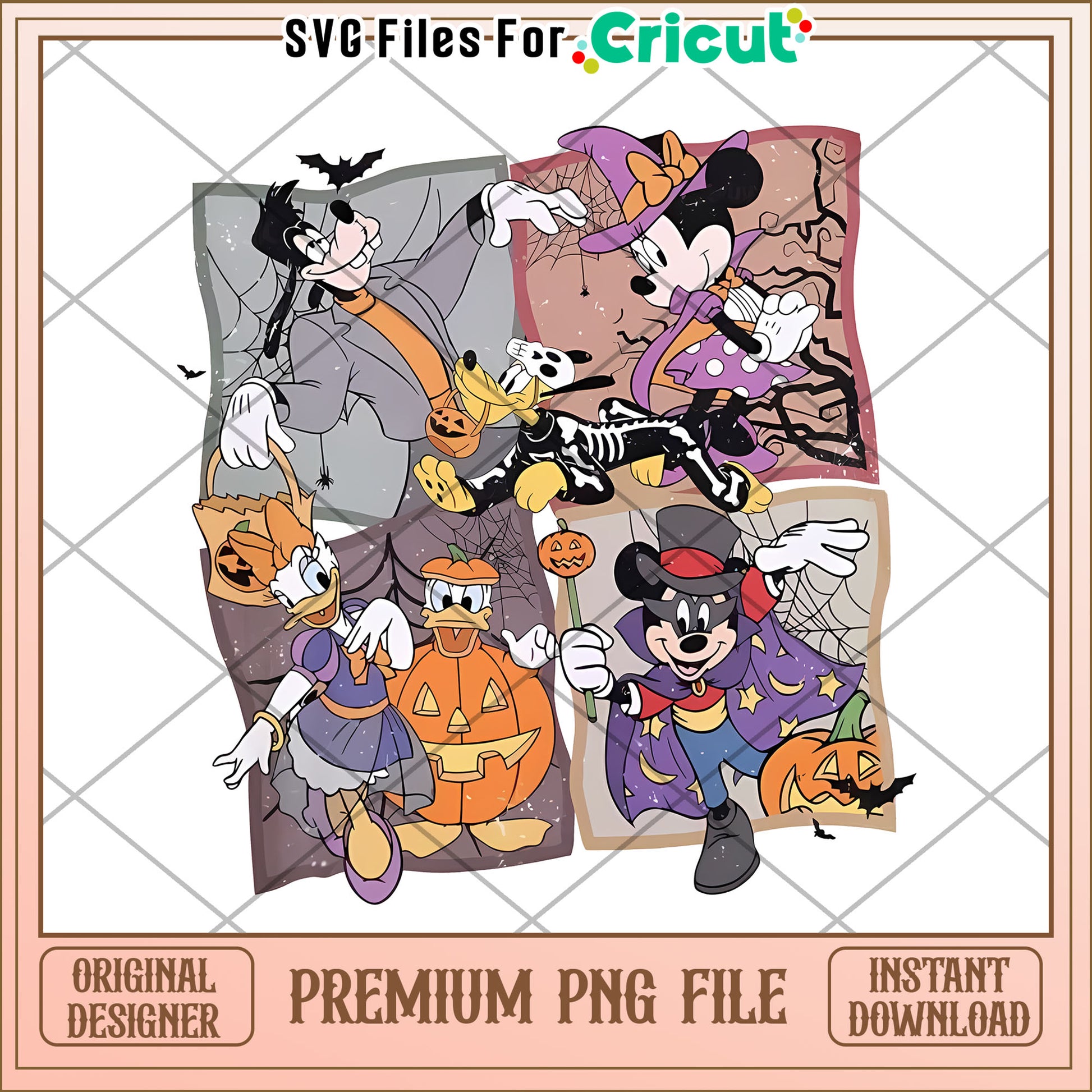 Retro Mickey and Friends Halloween png, hallow​​ png, halloween wallpaper​ png
