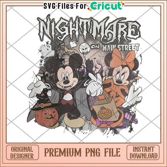 Retro Nightmare On Main Street png, spooky halloween​ png, halloween season png
