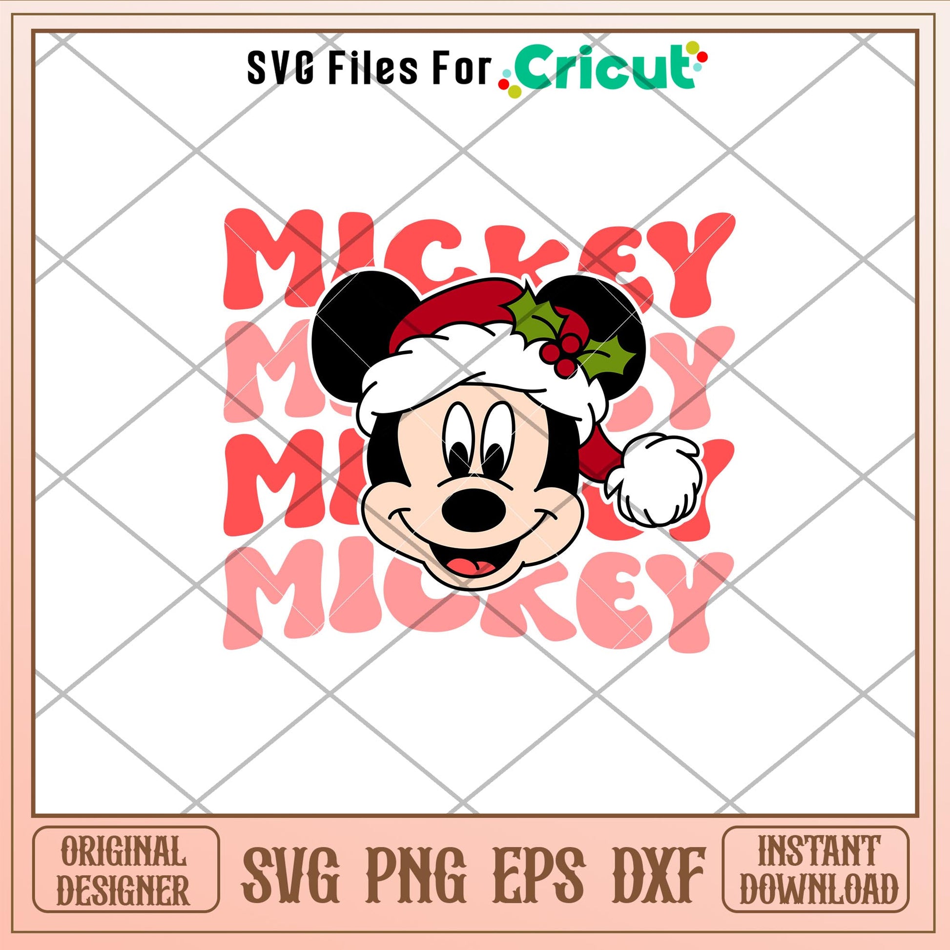 Retro Santa Mickey, Retro Santa Mickey Svg