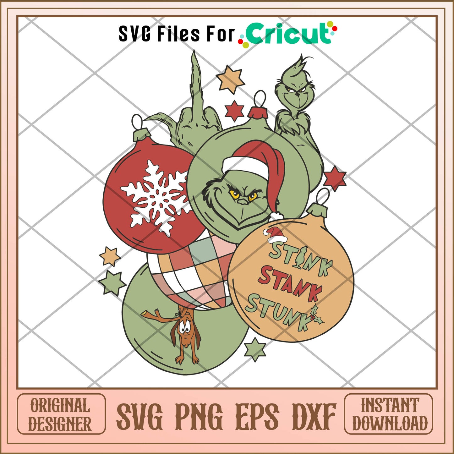 Retro Stink Stank Stunk Grinch Santa SVG, stink stank stunk grinch​ svg