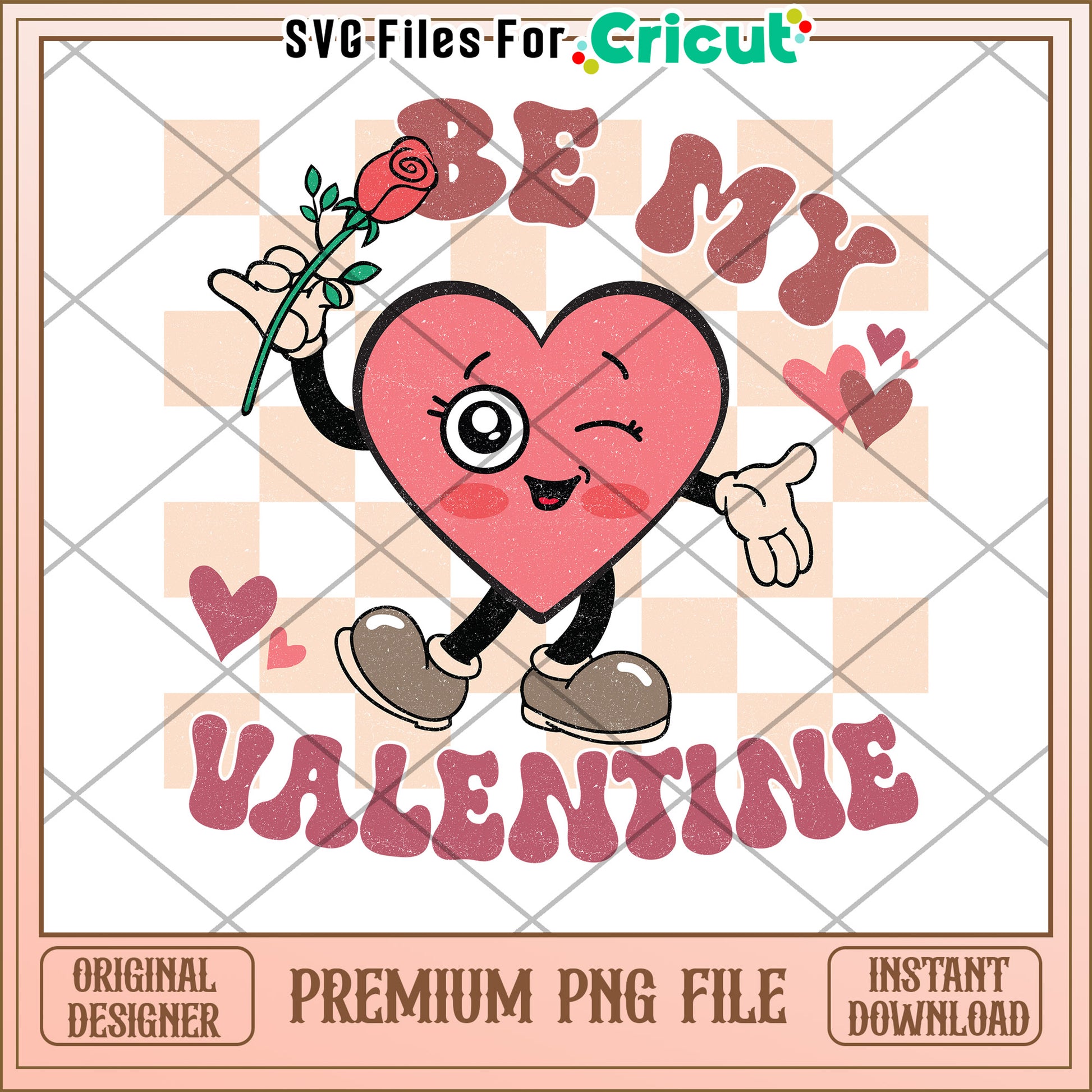 Retro Valentine Heart PNG Design