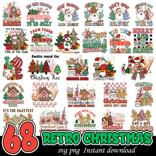 Retro Christmas Santa svg bundle, Christmas bundle, Retro Christmas bundle