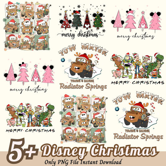 Disney Christmas Bundle PNG, Cars Christmas png bundle