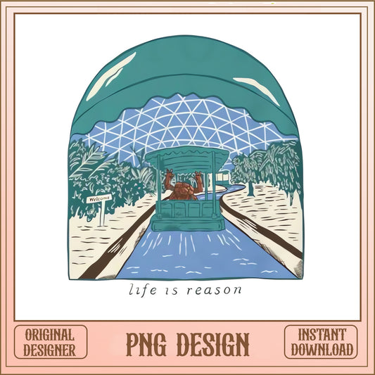 Retro Greenhouse Tunnel PNG, Life Is Reason Quote PNG, Botanical Dome PNG