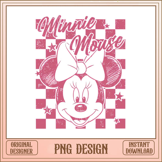Retro Minnie Mouse Checkered PNG, Disney PNG, Mickey Mouse PNG