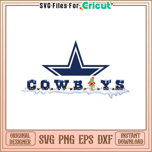 Retro grinch dallas cowboys christmas svg, dallas cowboys grinch​ svg