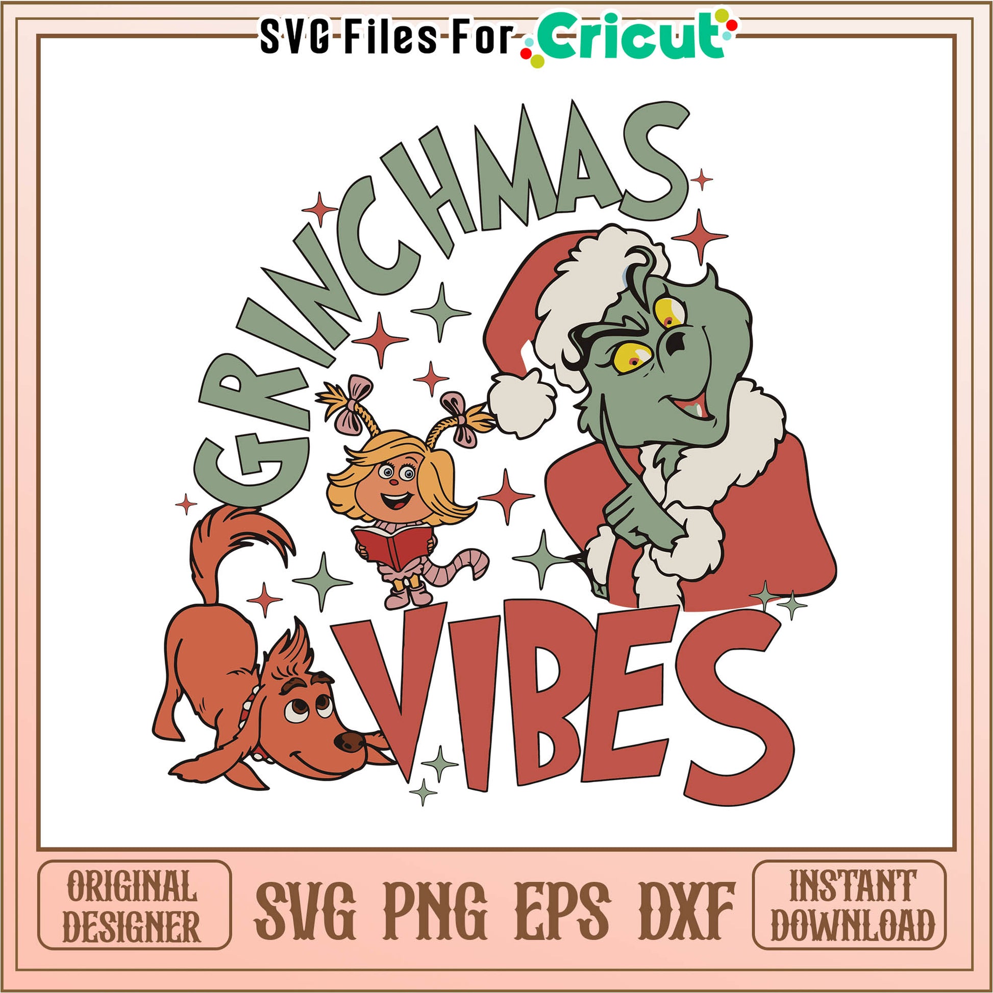 Retro grinchmas vibes santa cosplay svg, christmas grinch cartoon​​​​ svg