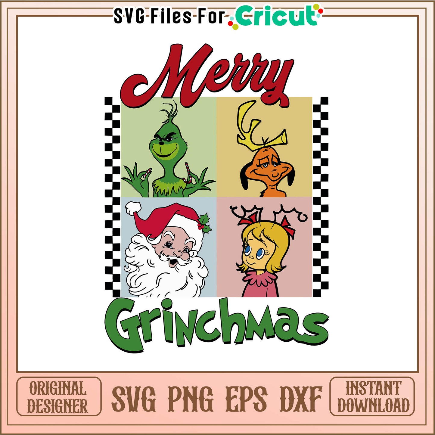 Retro merry grinchmas santa claus svg, the grinch the cartoon​ svg