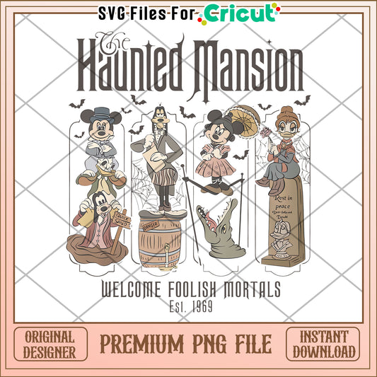 Retro mouse and friends png, halloween characters png, halloween season png
