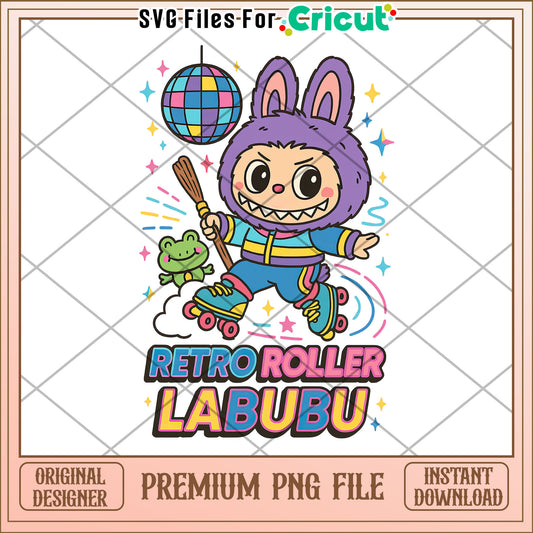 Retro roller labubu png, labubu memes png, labubu quotes png
