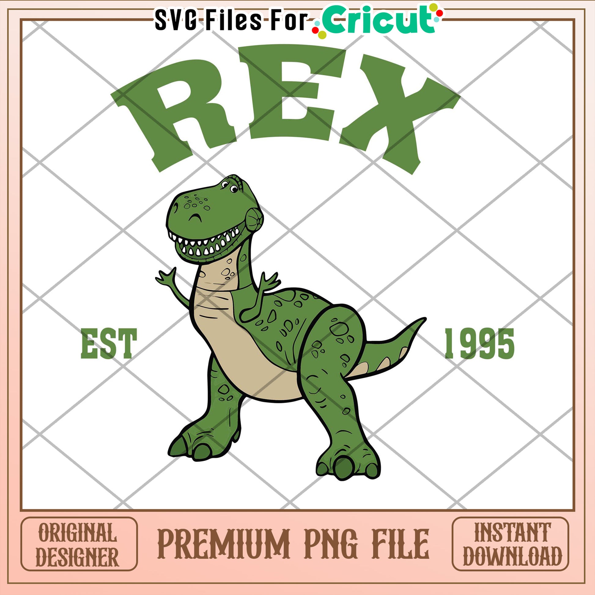 Rex Dinosaur PNG Cricut Design