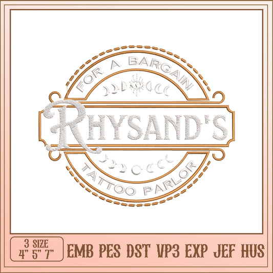 Rhysand's Tattoo Parlor Embroidery Design