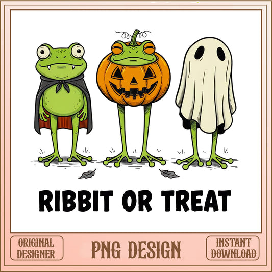 Ribbit Or Treat Halloween Frog PNG, Funny Frog PNG, Halloween PNG