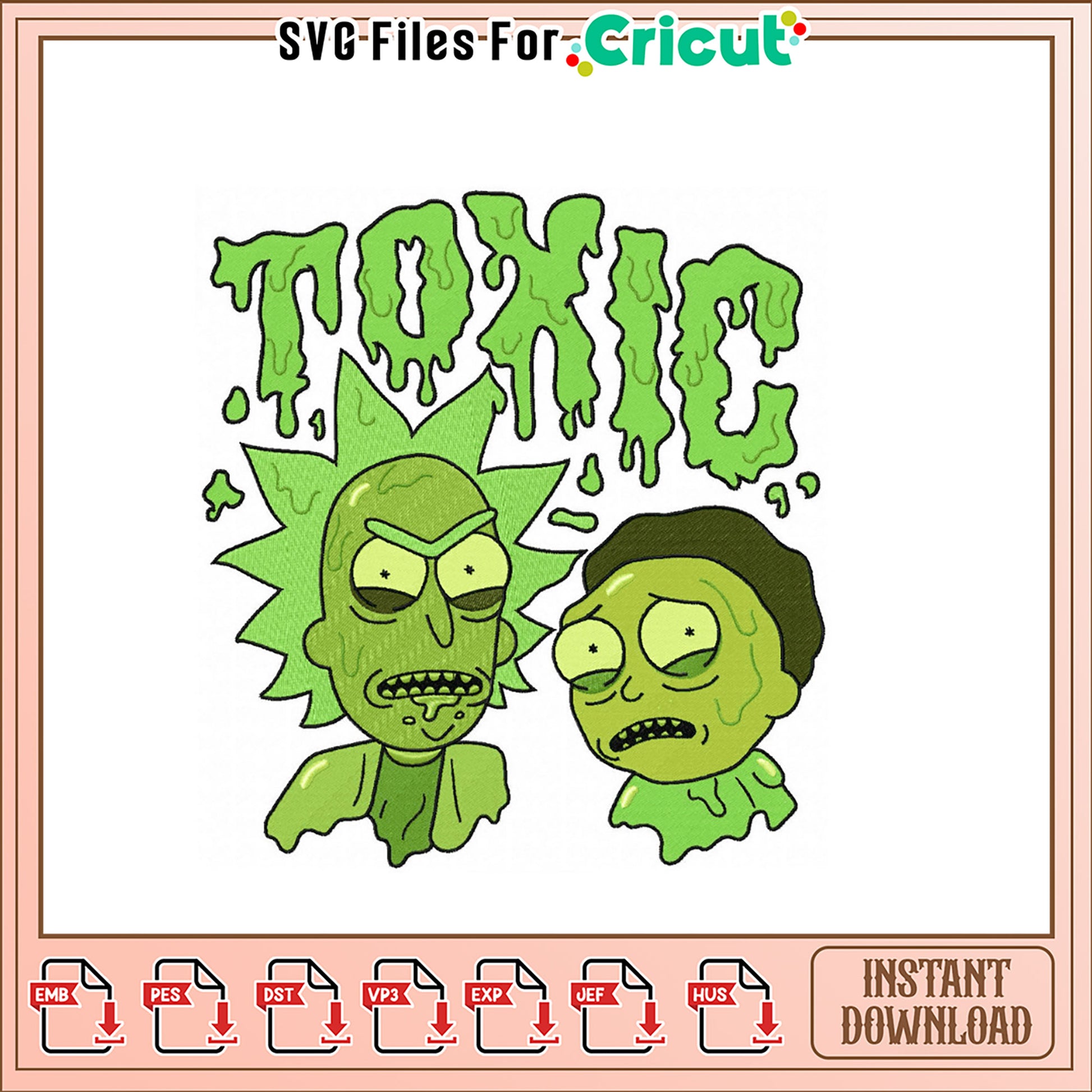 Rick and Morty Toxic Embroidery Design