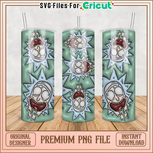 Rick and Morty Tumbler PNG Sublimation Design