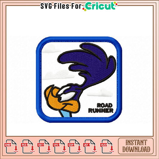 Road Runner Embroidery Design Instant Download