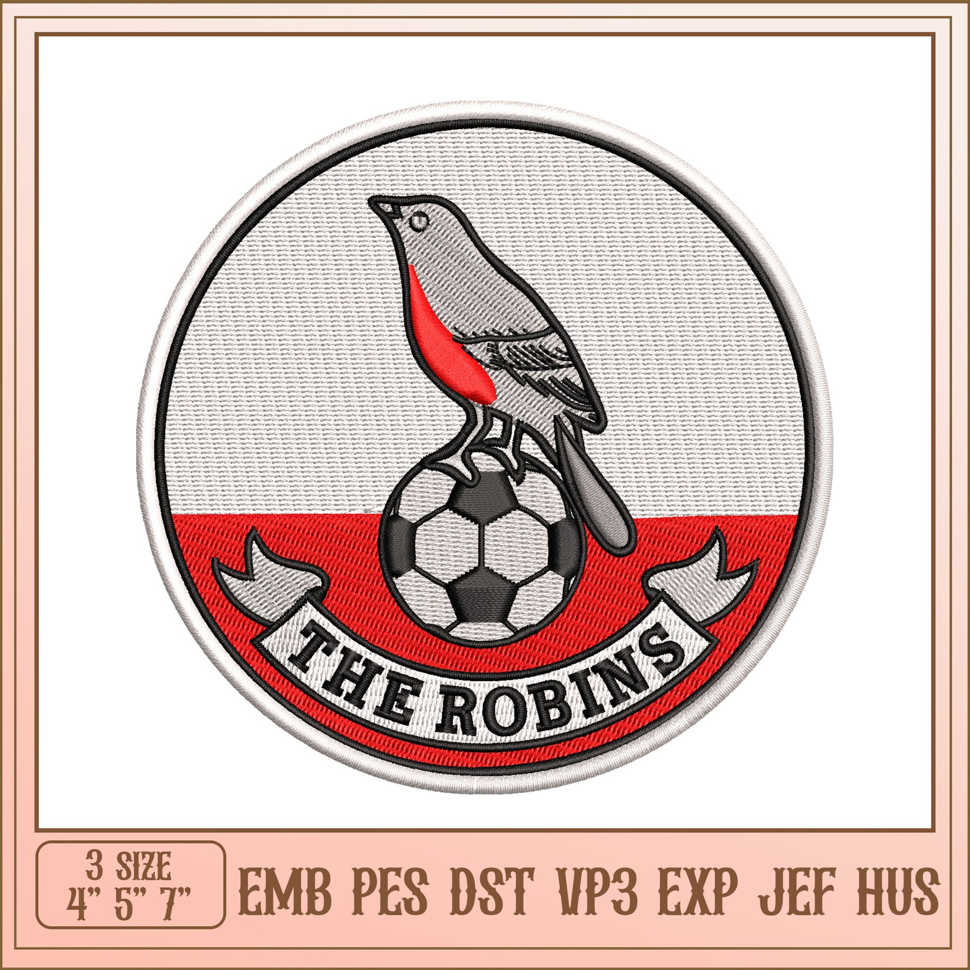 Robins Soccer Embroidery Design