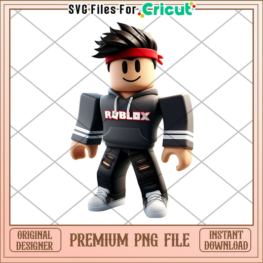 Roblox boy black hoodie png, roblox redeem png, roblox game png