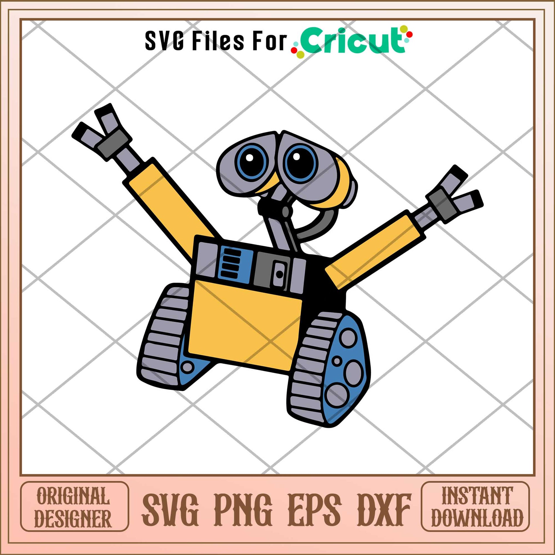 Robots know how to love Character svg, walle svg, digital dowload