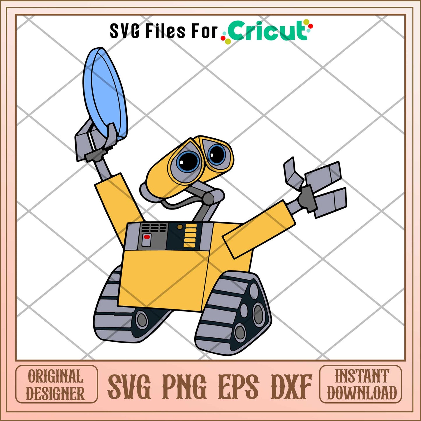 Robots know how to love svg, walle svg, digital dowload