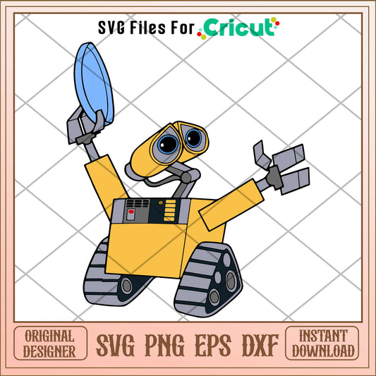 Robots know how to love svg, walle svg, digital dowload