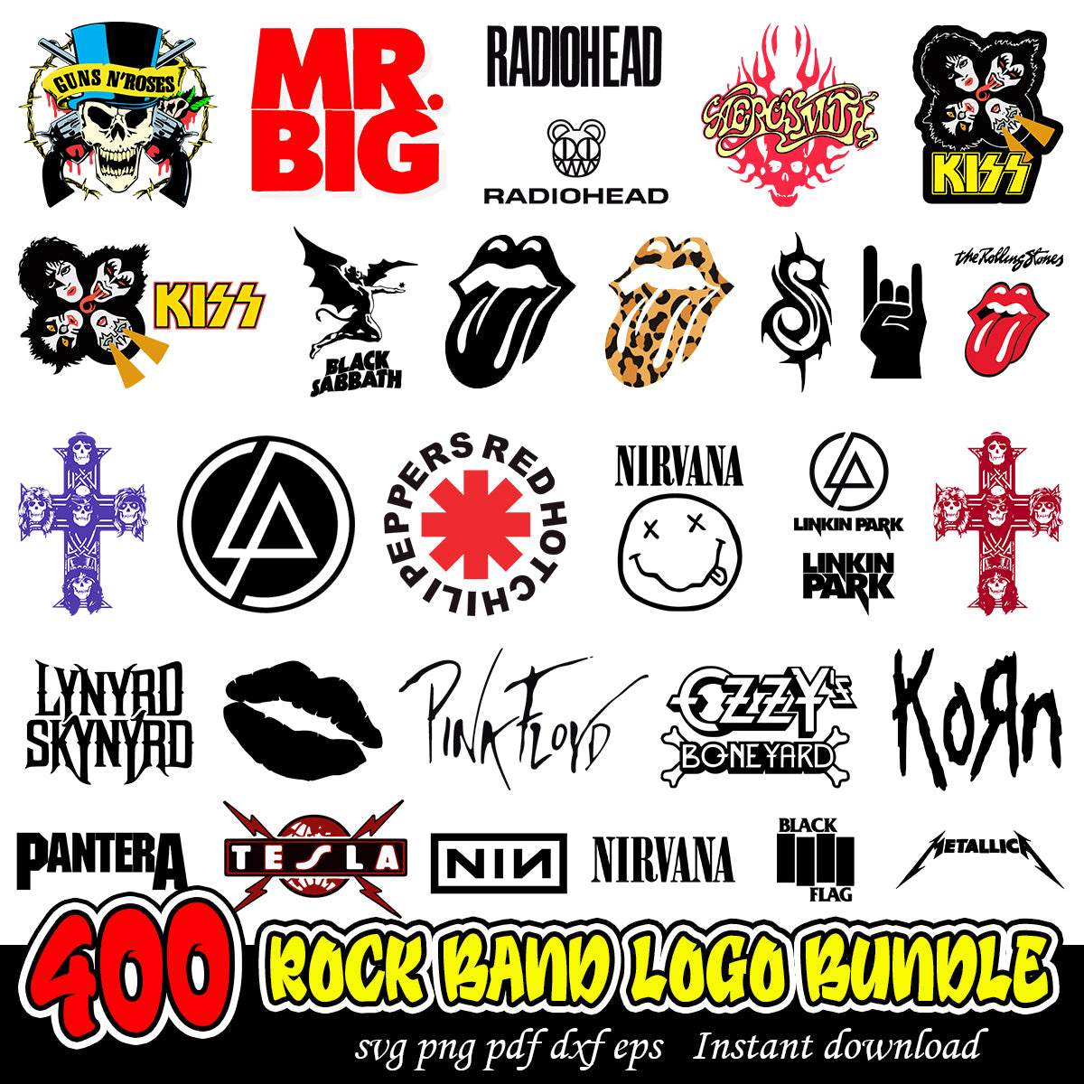 Rock Band Logo Svg Bundle, Legend rock band logo bundle – svg files for ...