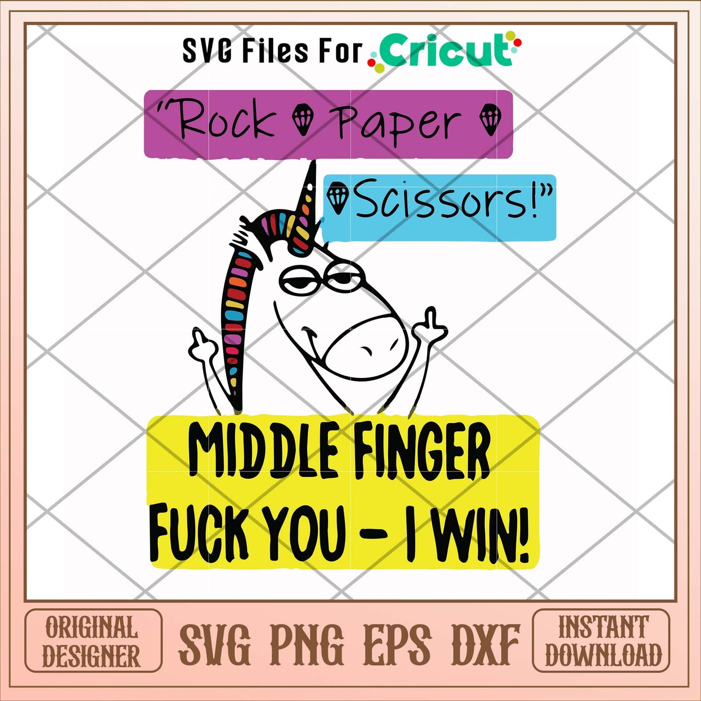 Rock paper scissors middle finger fuck you svg, Rock svg, funny svg