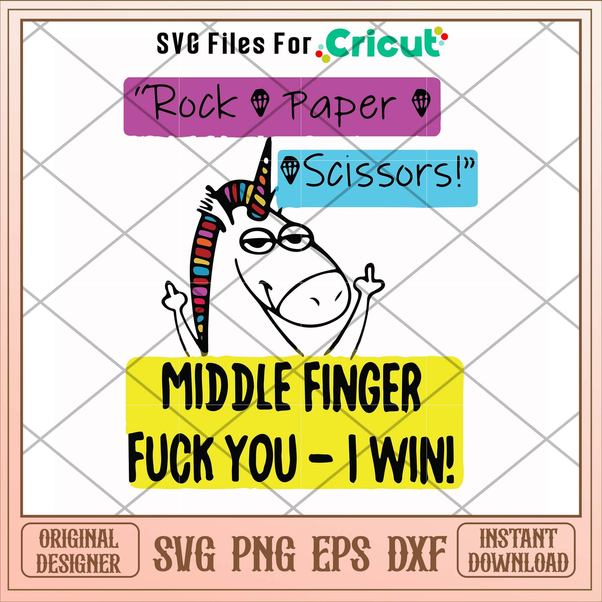 Rock paper scissors middle finger fuck you svg, Rock svg, funny svg