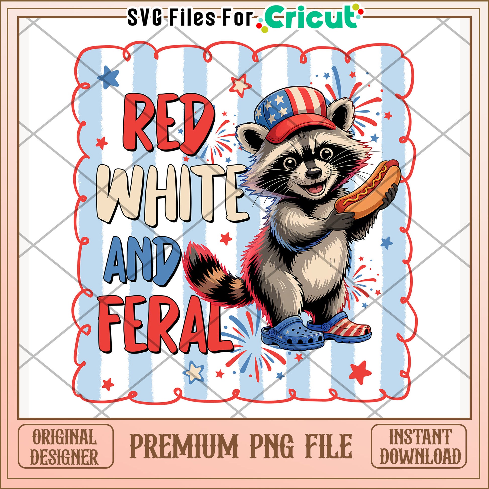 Rocket racoon red white and feral cute character png, independence day png, red white and blue png