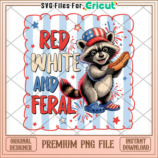 Rocket racoon red white and feral cute character png, independence day png, red white and blue png