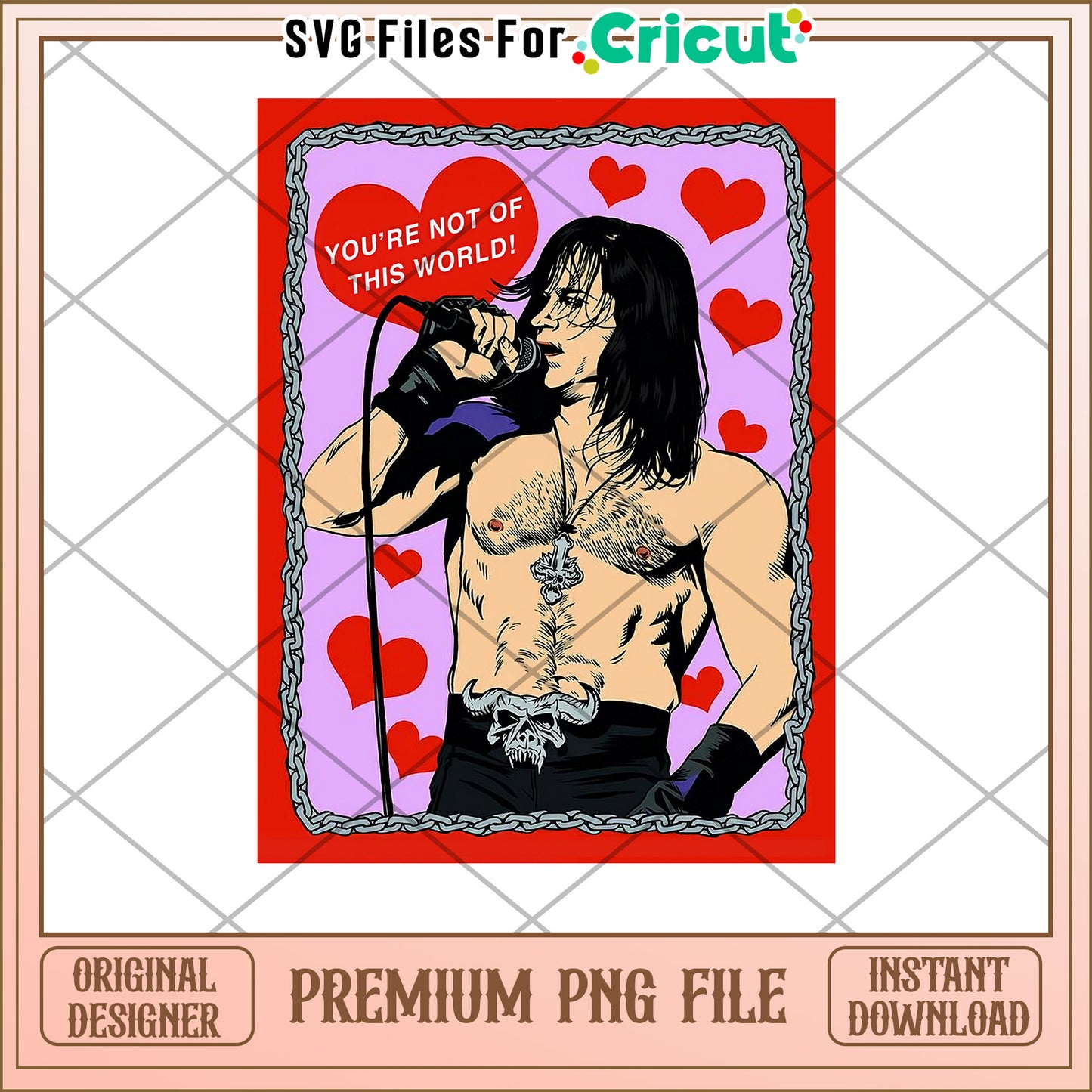 Rockstar Valentine PNG Cricut Design