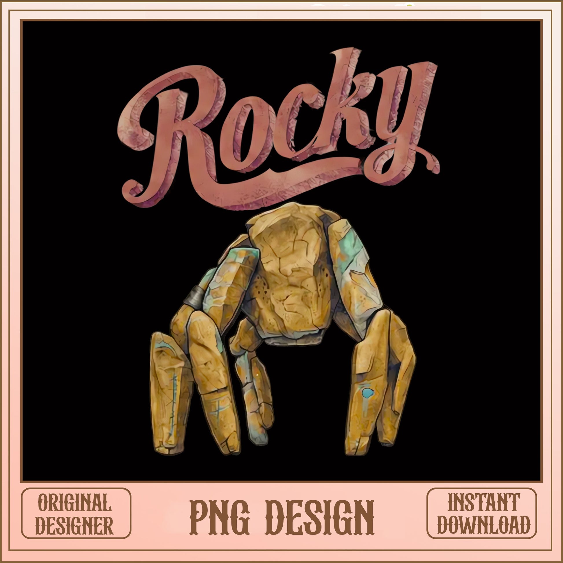 Rocky Robot Dog PNG, Stone Robot Design, Instant Download PNG