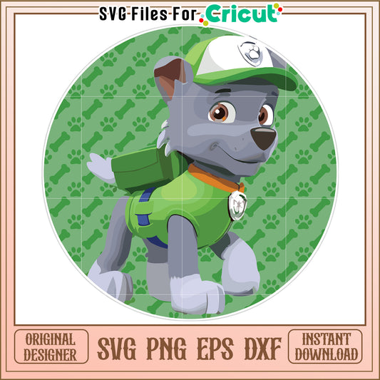 Rocky dog svg, paw patrol cartoon svg, rescue dogs svg