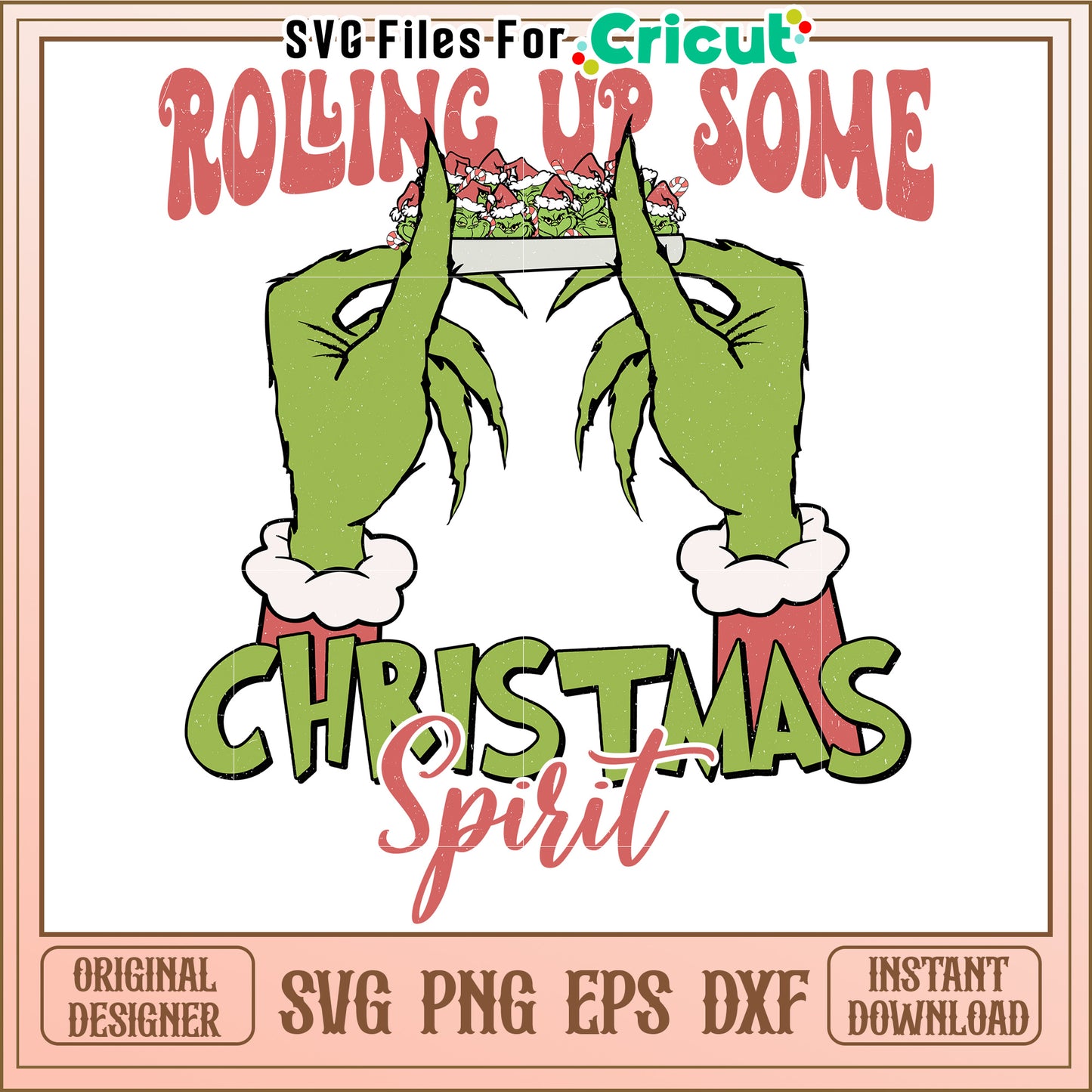 Rolling Up Some Christmas Spirit SVG Design for Holiday Crafts