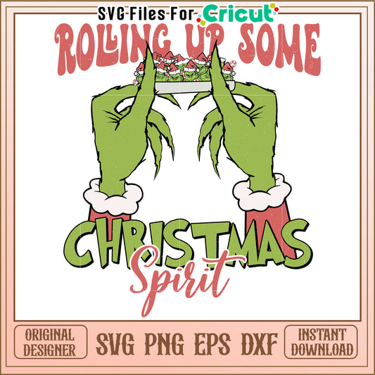 Rolling Up Some Christmas Spirit SVG Design for Holiday Crafts