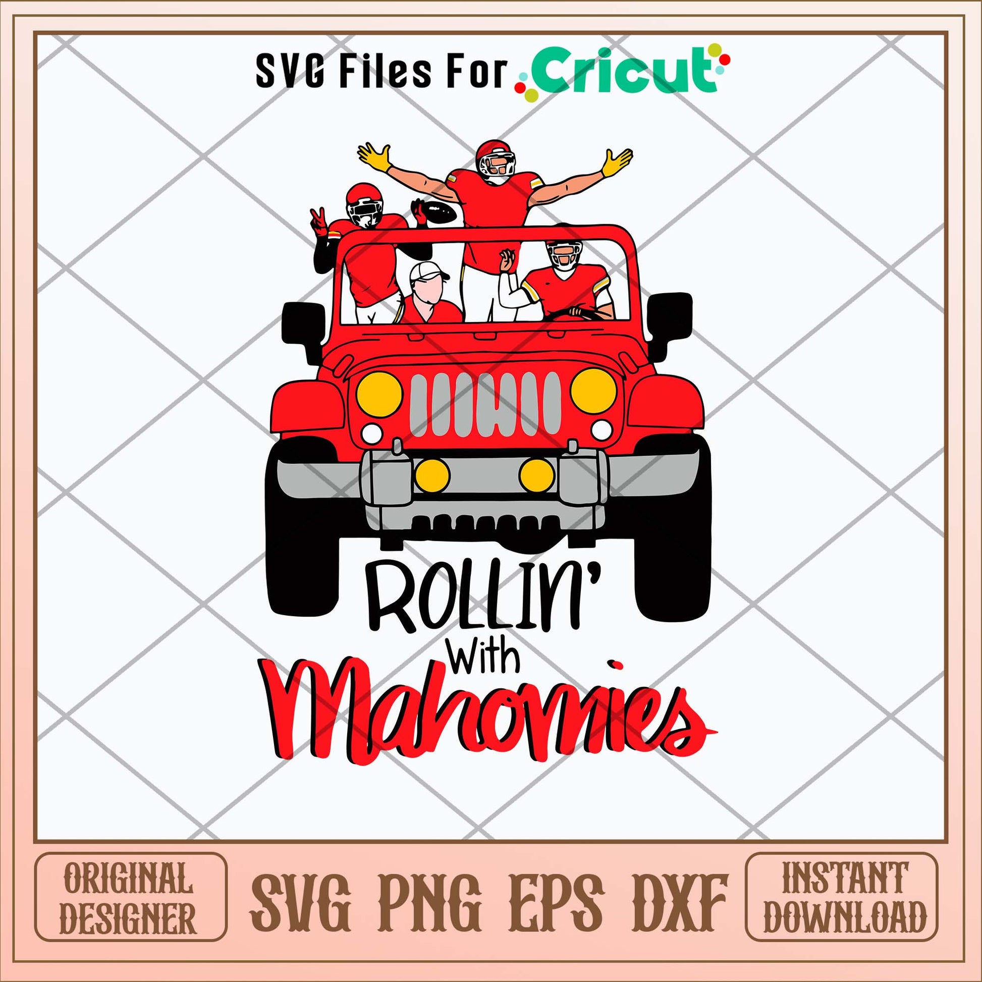Rolling With Mahomies Chiefs Jeep Svg, Kansas City Chiefs Svg-Svgfilesforcricut