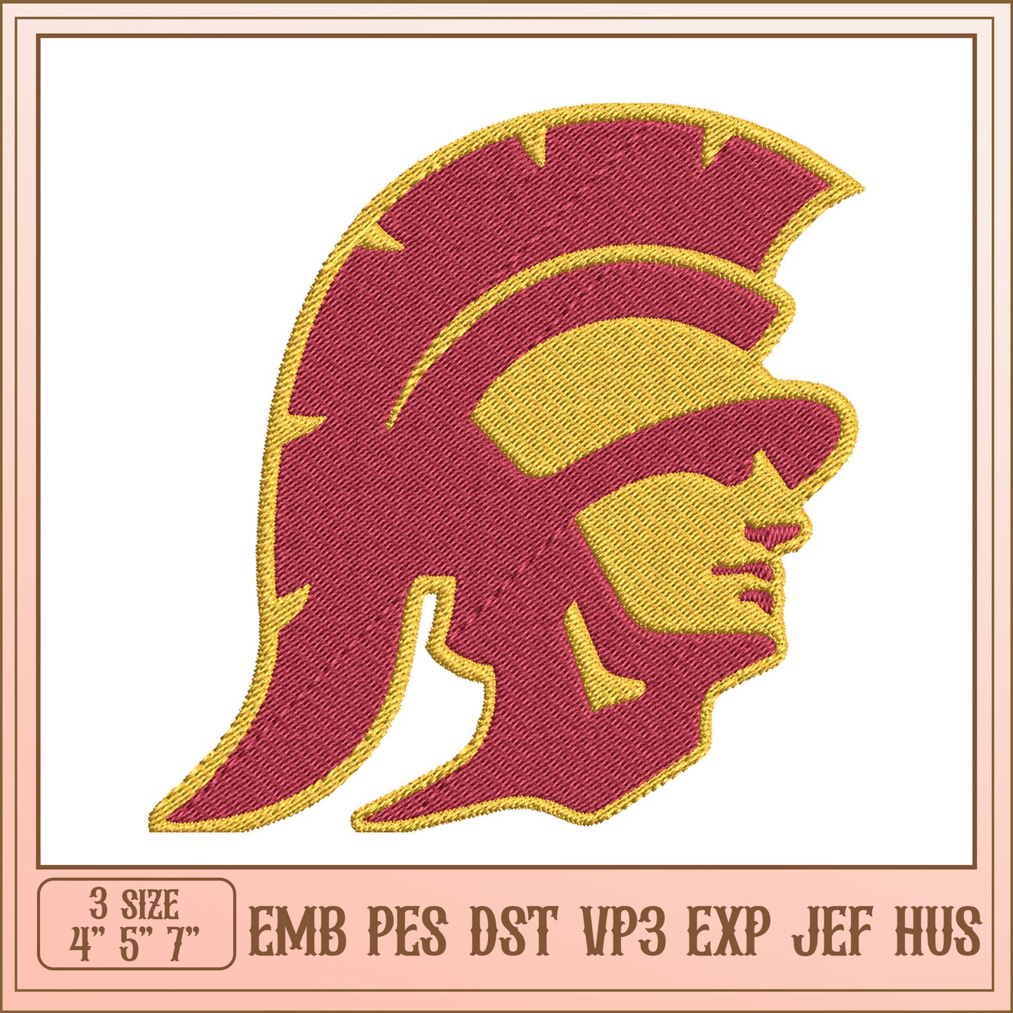 Roman Helmet Embroidery Design