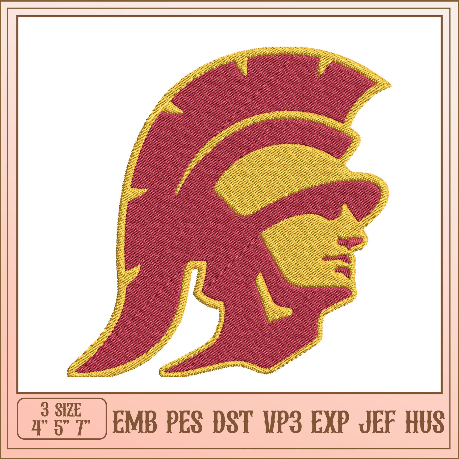 Roman Helmet Embroidery Design