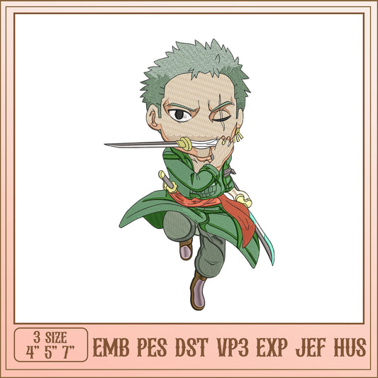 Roronoa Zoro Embroidery Design