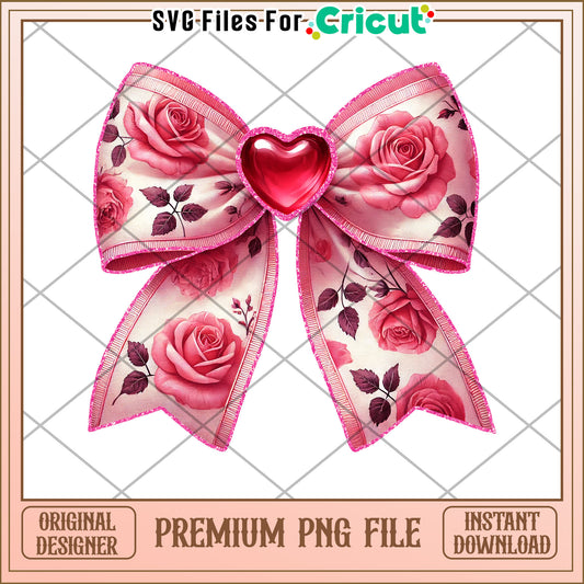 Rose Bow PNG Cricut Instant Download