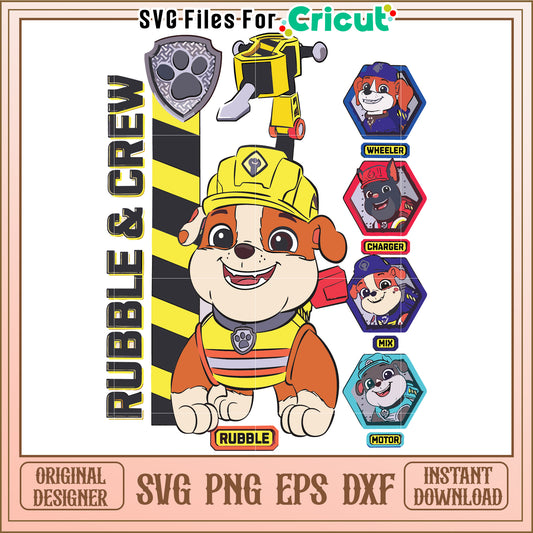 Rubble and friends svg, paw patrol toys svg, cute dogs cartoon svg