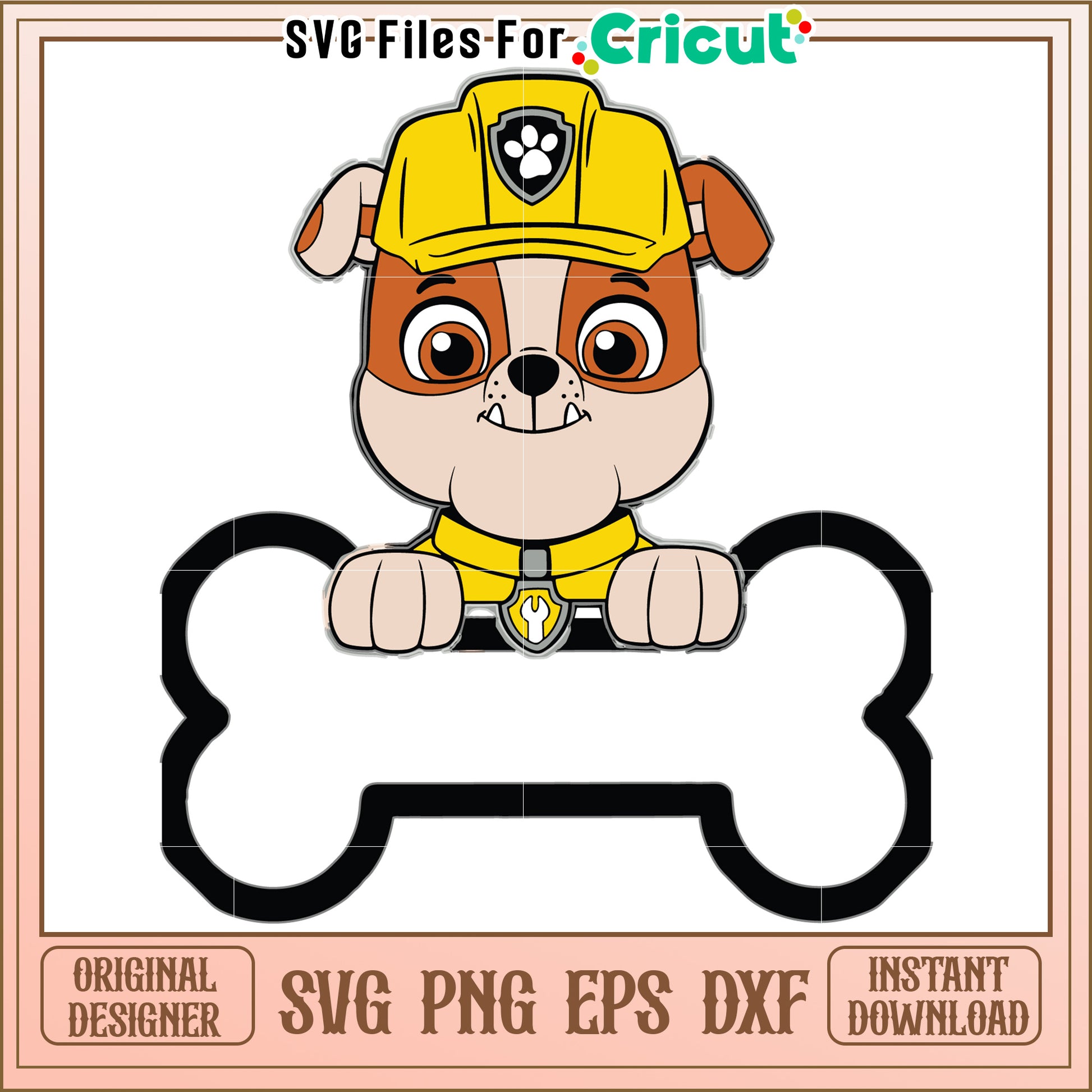 Rubble dog svg, paw patrol cartoon svg, rescue dogs svg