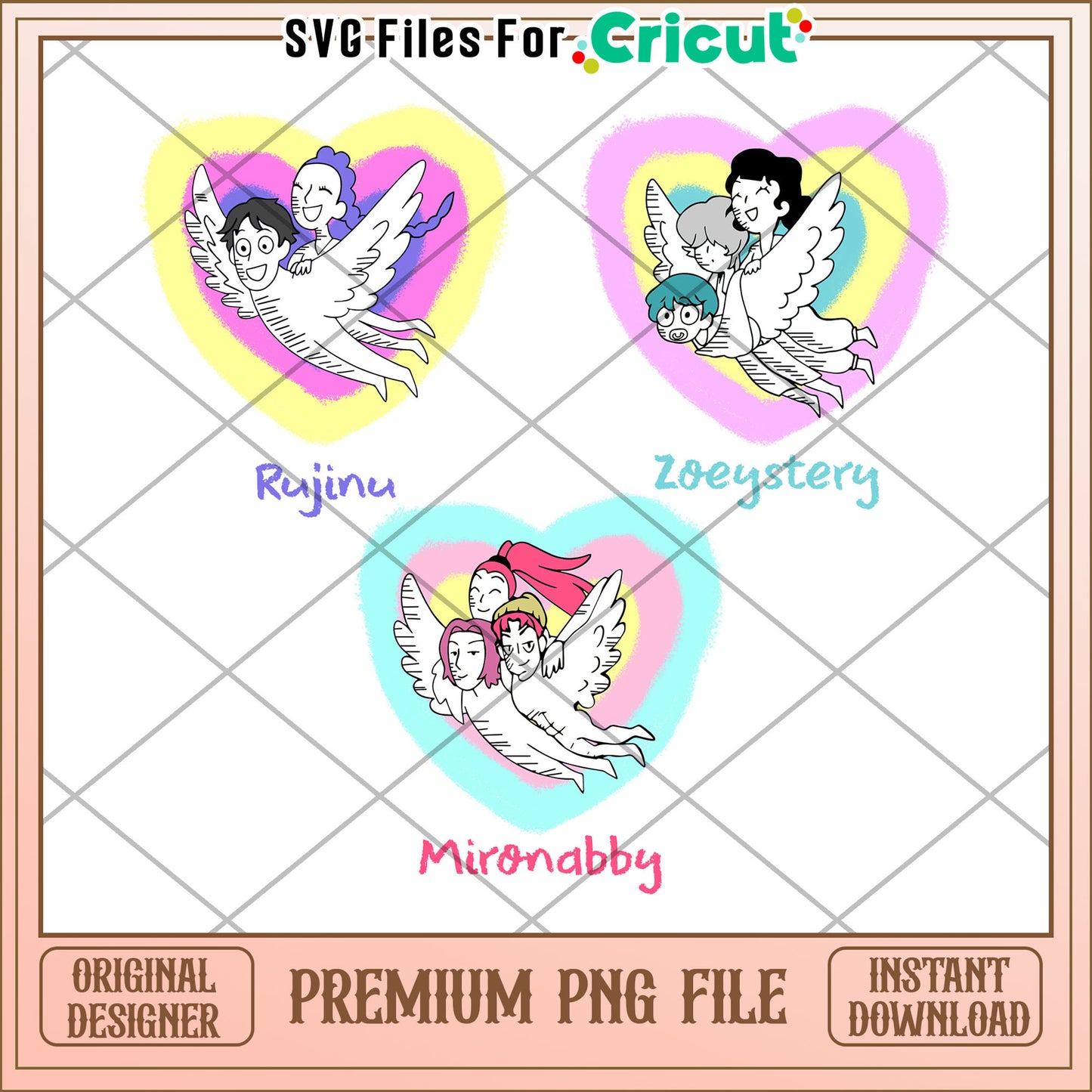 Rujinu zoeystery mironabby png, huntrix members png, huntrix toys png