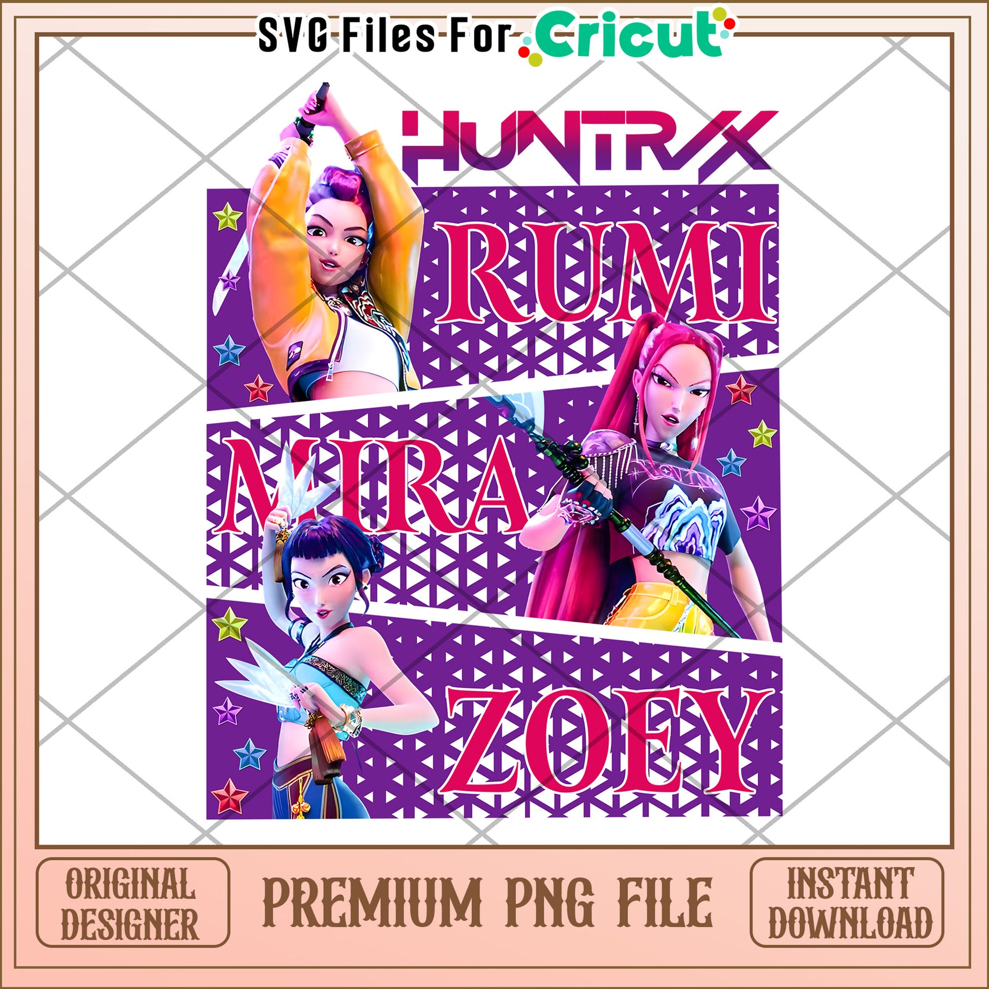 Rumi mira zoey png, kpop band png, korean cartoon png