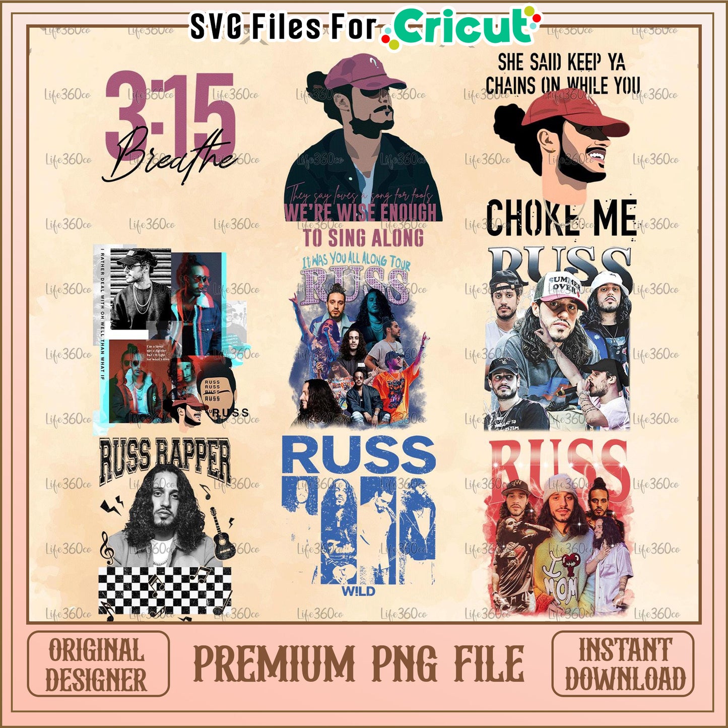 Russ Wild Tour Png bundle, Into the Wild Tour Tee, Music Festival Apparel