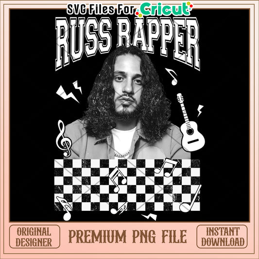 Russ rapper png, russ aesthetic png, rap artist style png, viral hip hop singer png