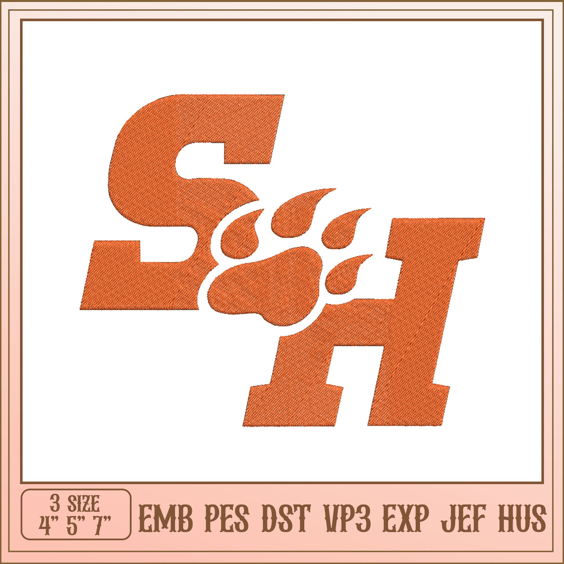SH Embroidery Design Paw Print