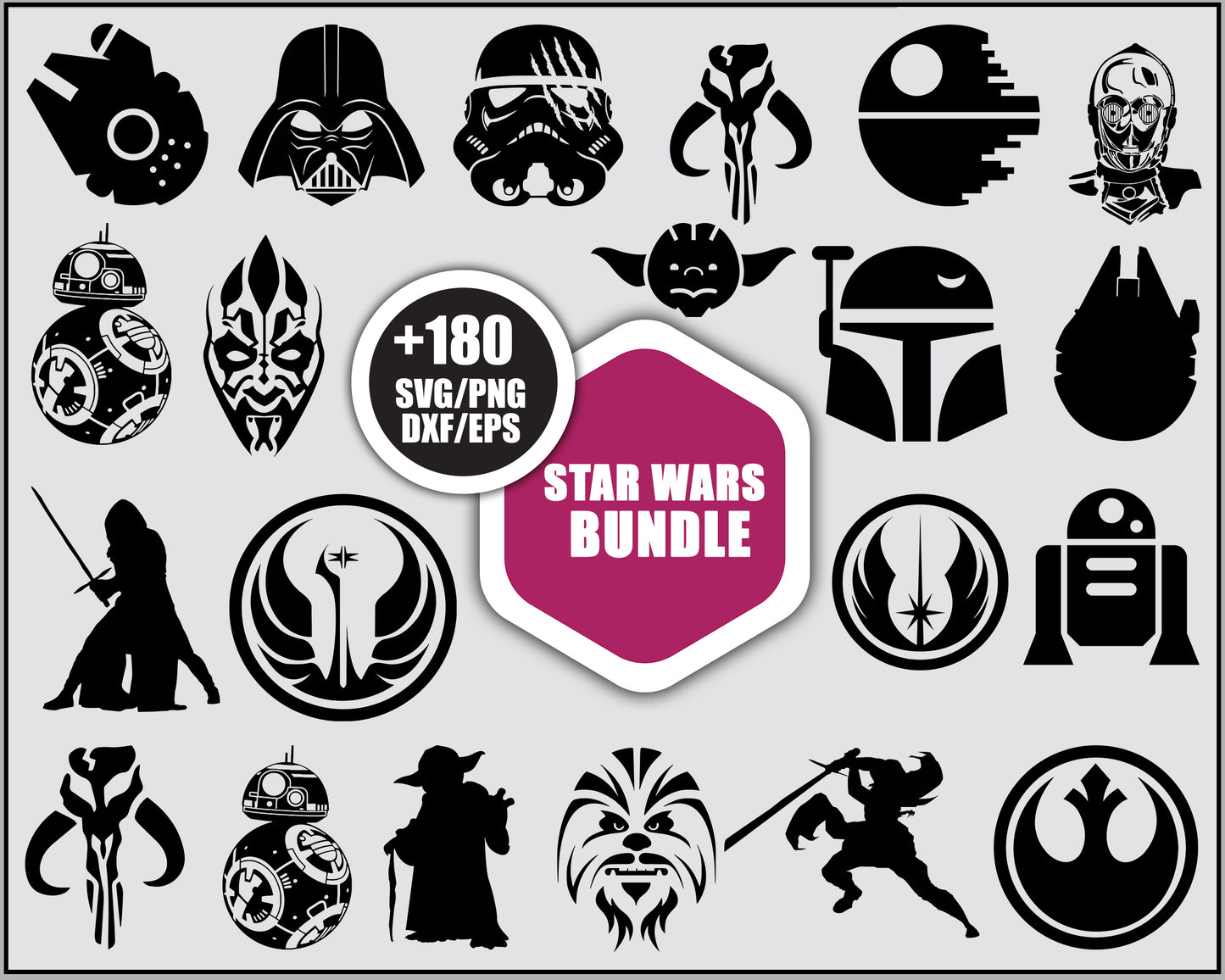 Star wars helmet shadow design bundle svg, star wars helmet​ svg